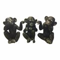 Moes Home Collection 12 x 11 x 7 in. He Did It Chimps - Black, Set of 3 LA-1060-02